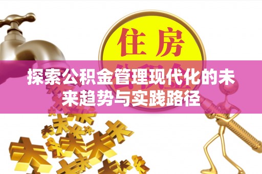 南庄探索公积金管理现代化的未来趋势与实践路径